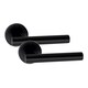 image 2 of Golden Grace Straight T-Bar Design Door Handle Set on Round Rose in Matt Black Finish with 64mm 3 Lever Mortise Lock and Key Hole Black
