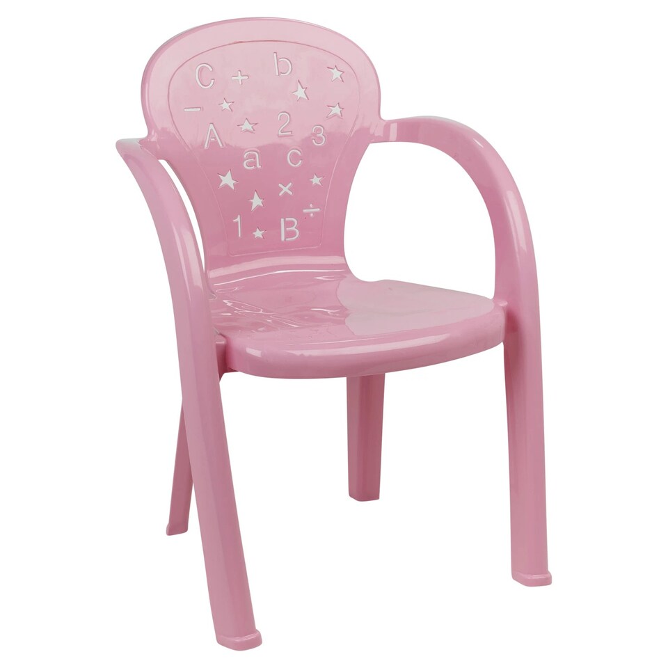 image 1 of Coloured Plastic Kids Chairs Stackable Nursery Indoor Outdoor Party Garden Play | Pink | 4 Pcs Pink | 4