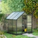 image 2 of Outsunny 6x6ft Walk-In Polycarbonate Greenhouse Plant Grow Galvanized