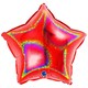 image 1 of Glitter Holographic Red Star Shape Foil Helium Balloon 46cm / 18 in