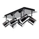 image 1 of ValueLights Rosie Rectangular 6 Way Black Chrome Adjustable Ceiling Spotlight