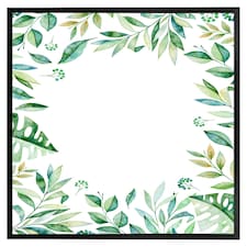 Light botanical leaves (Picture Frame) Black | XS