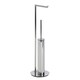 image 1 of Showerdrape Belgravia Chrome Freestanding Toilet Roll Holder & Toilet Brush Combo