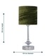image 7 of First Choice Lighting Set of 2 Chrome Jewelled Table Lamp with Green Crushed Velvet Shades Chrome | Green