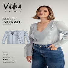 Vikisews Norah Blouse Paper Sewing Pattern – Women’s Top, UK Sizes Uk 4–22, Intermediate