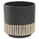 image 1 of Interiors by Premier Large Ceramic Planter, Modern Black and Gold Planter for Indoor Plants, Drum-shaped Ceramic Planter for Home Black
