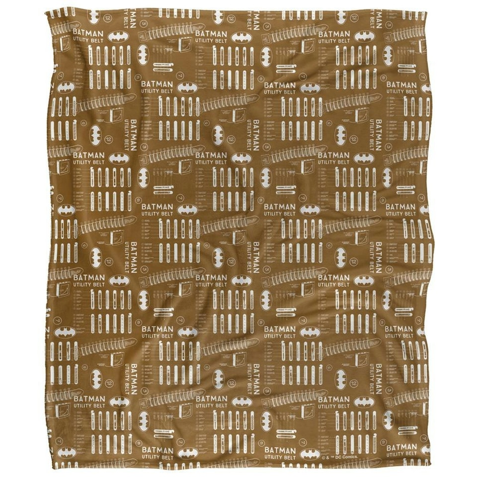 image 1 of Batman Utility Belt Schematic Blanket - Multicoloured - One Size