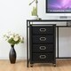 image 7 of COSTWAY Dresser Chest of Drawers with 4 Drawers w/ Wheels Black