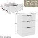 image 3 of Vida Designs Trega 3 Drawer Bedside Chest Bedroom Storage Unit, (H) 50cm x (W) 39cm x (D) 28cm, White