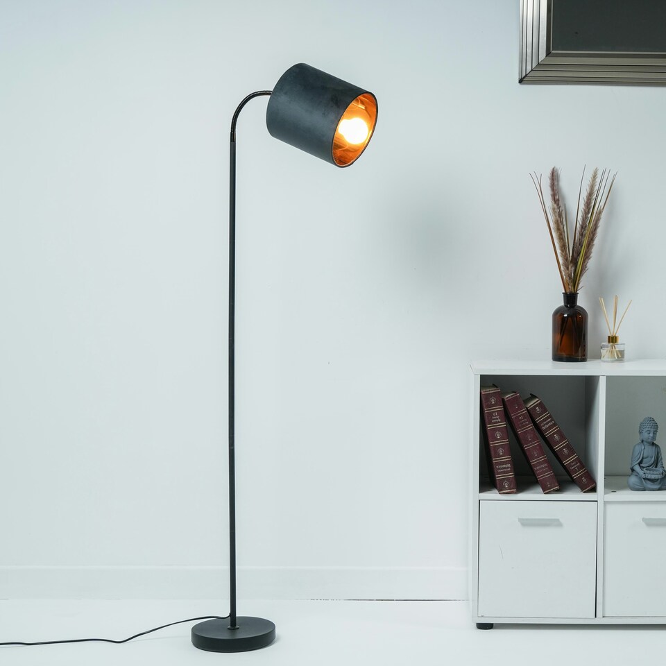 Hove Floor Lamp with Grey Shade Grey