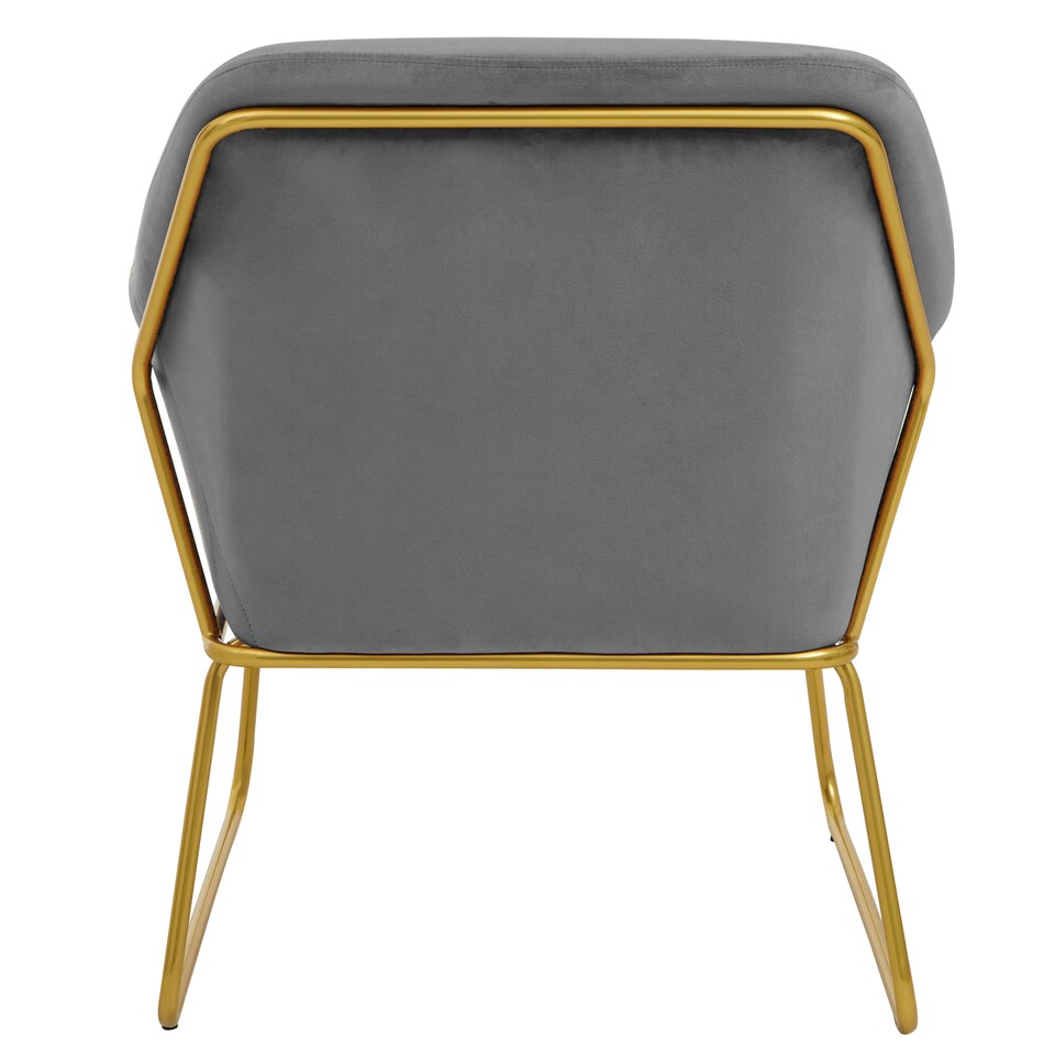 image 1 of Interiors by Premier Grey Velvet Armchair with Gold Legs, Easy Care Velvet Chairs, Indoor Dining with Velvet Dinner Chair