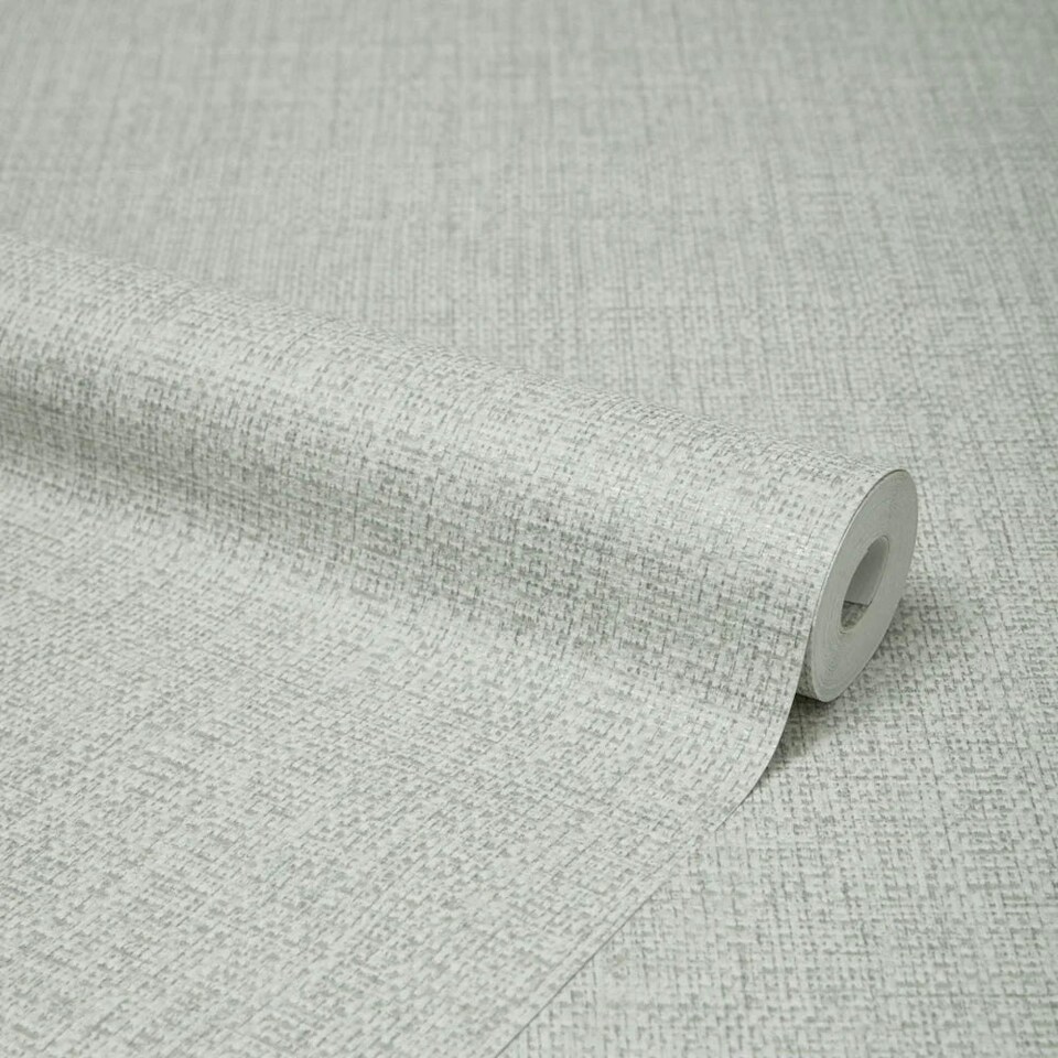 image 1 of Linen Lustre Wallpaper in Warm Grey Multi