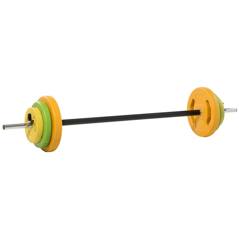 image 1 of HOMCOM 20kg Weights Barbell Set with Non-slip Handle for Strength