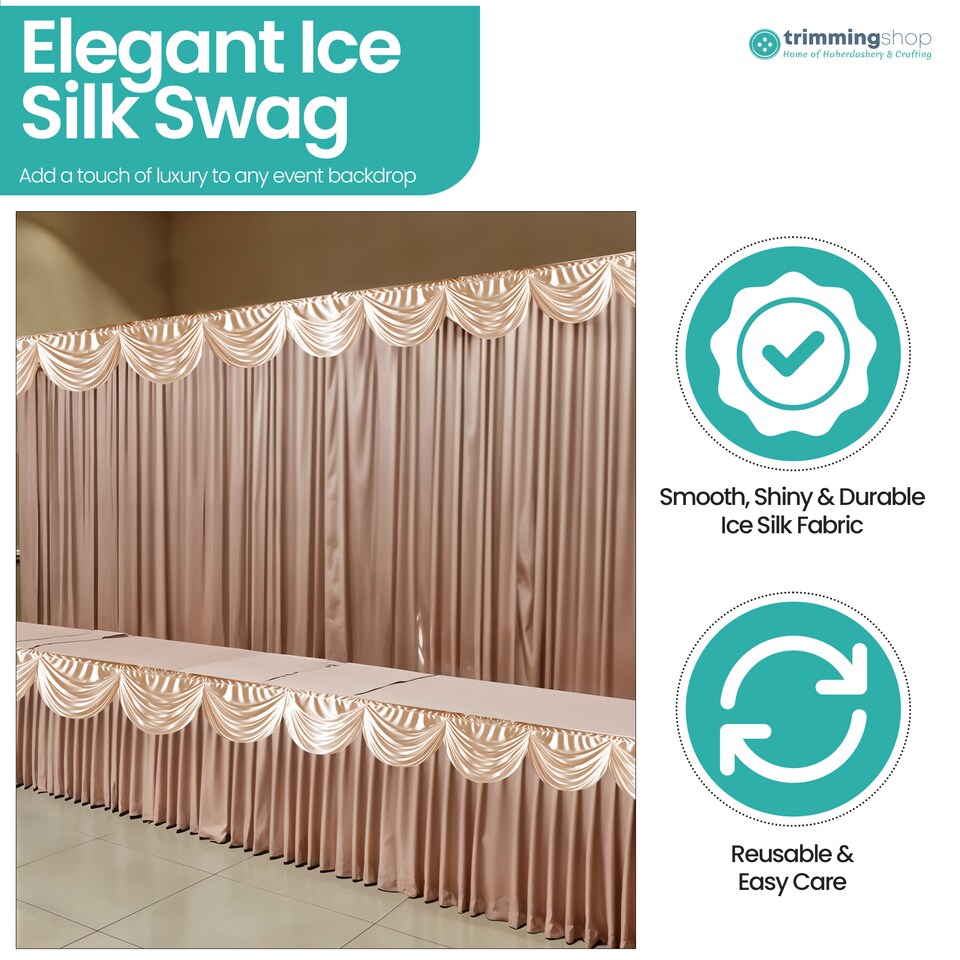 image 1 of 3M Ice Silk Wedding Drapery, Detachable Backdrop Curtain - 1pc