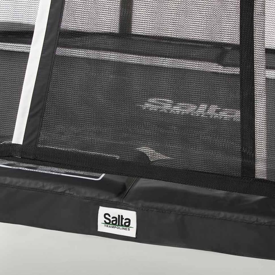 image 1 of 7ft x 5ft Salta Black Rectangular Premium Trampoline with Enclosure