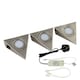 image 2 of Set of 2 Puck - Brushed Steel LED Under Cabinet Kits Silver