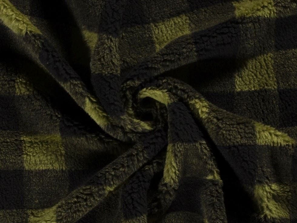 Green Sherpa Fleece Fur Fabric for Dressmaking, Toy Making, 150cm / 59" Wide - per metre