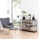 image 4 of Seaford Wide Black Metal Bookcase with 4 Oak Shelves