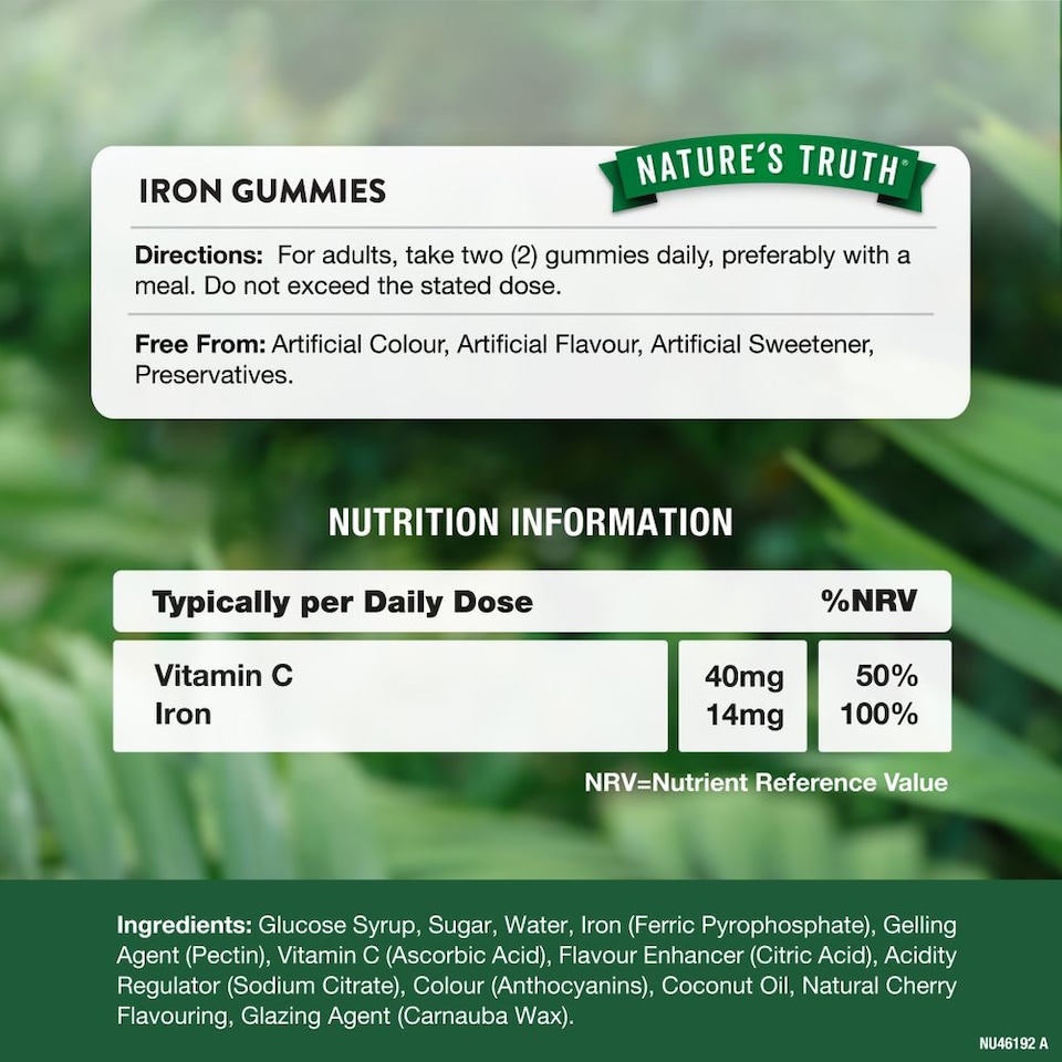 image 1 of Iron 14 mg with Vitamin C | 60 Gummies | Nature's Truth