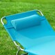 image 10 of SoBuy Sun Lounger Reclining Garden Chair with Pillow and Side Pocket, Turquoise, 76.8x24.8x31.9 inches, 5.69 kg - OGS35-B