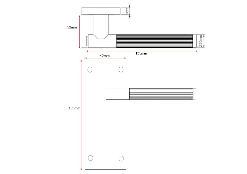 image 1 of Golden Grace 6 Pair Victorian T-Bar Linear Design Door Handle Matt Black Finish with Ball Bearing Hinges and Latches - 150 x 40mm