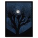 image 1 of Full Moon Light Tree Silhouette Framed Wall Art Print Julie de Graag 12x16"