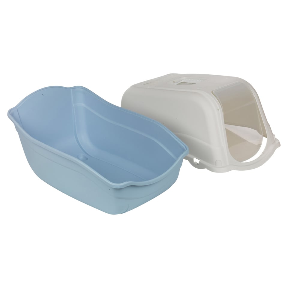 image 1 of Extra Large Enclosed Cat Litter Tray Filter Box Hooded Large Scoop Toilet Potty | Blue | 1