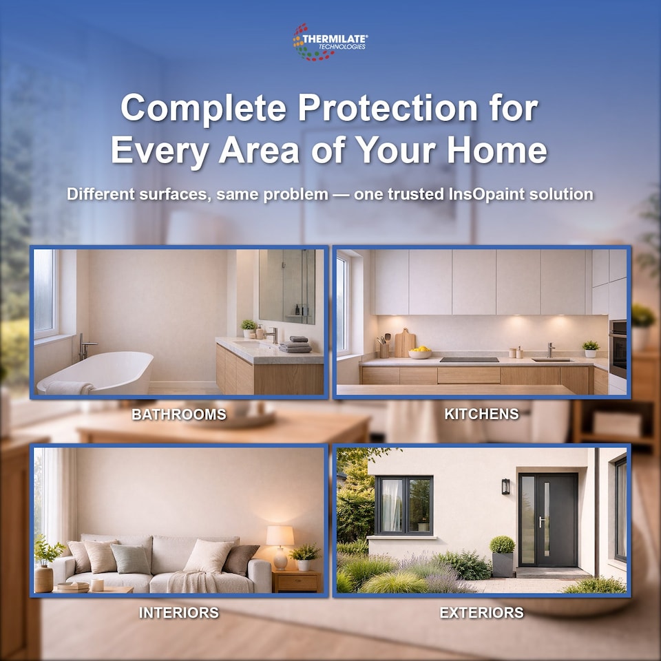 image 1 of InsOpaint Kitchen & Bathroom Paint - Best Anti-Mould Protection, Insulating Walls & Ceilings - Ultra White