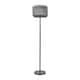 image 1 of ValueLights Solar Powered Outdoor Grey Rattan Garden Floor Lamp with Drum Shade | Grey