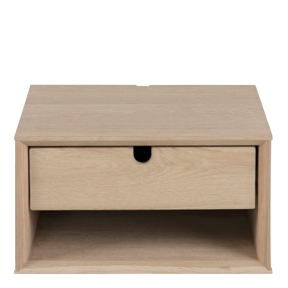 image 1 of Century 1 Drawer Wall Mounted Bedside Table in Oak