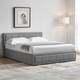 image 1 of Vida Designs Vanita 5ft King Size Ottoman Bed Storage Fabric Upholstered, Light Grey, 150 x 200cm