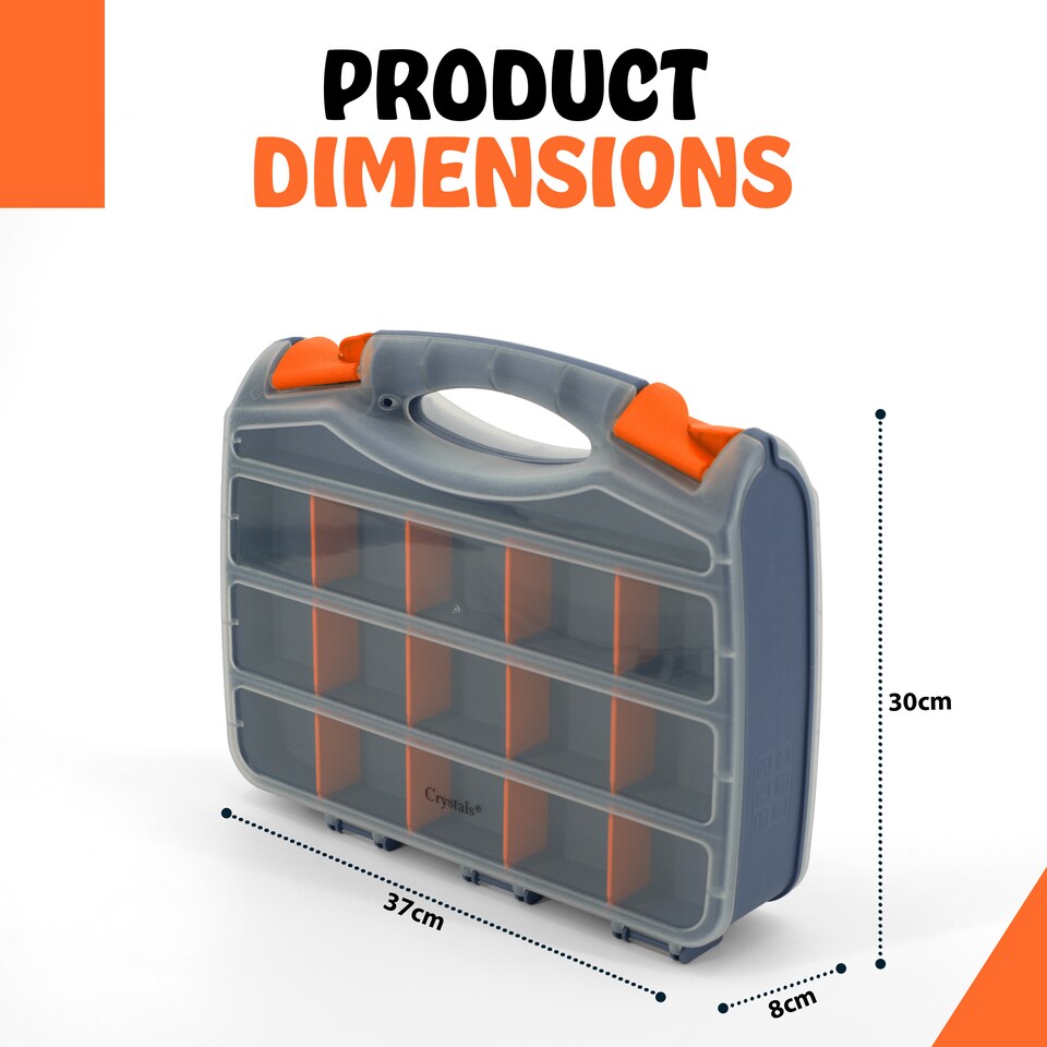 image 1 of 31 Compartment Double Sided Storage Box Tool Organiser Carry Case for Screws & Small Parts