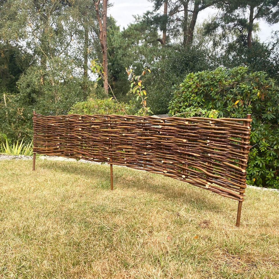 image 1 of Willow Hurdle Garden Lawn Edging (120cm x 20cm) - 5 Panels