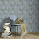 image 3 of Erismann Abode Cottage Floral Leaves Wallpaper - Duck Egg/Multicoloured - 10m x 53cm Blue