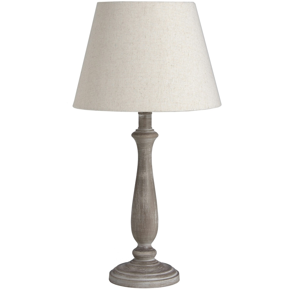 Hill Interiors Teos Table Lamp (UK Plug) - Beige/Light Brown - One Size