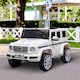 image 2 of HOMCOM Mercedes Benz G500 Licensed 12V Kids Electric Ride On Car Toy with Parental Remote Control Battery-powered 2 Motors Music Lights MP3 for 3-8 Years Old White