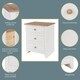 image 2 of Capri White 3 Drawer Pine Nightstand - Country House Style Bedside Cabinet | White | White | One Size | 1