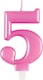 image 4 of Metallic Pink Number 5 Birthday Candle 9cm