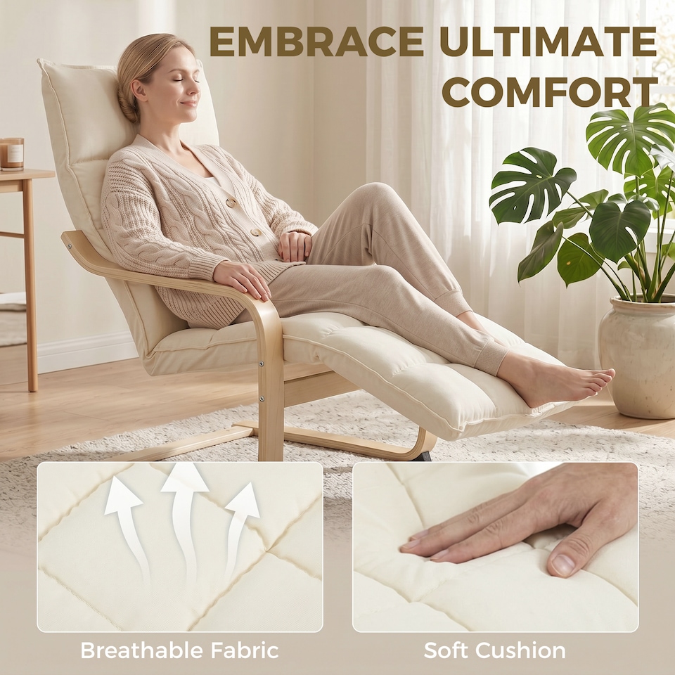 image 1 of HOMCOM Accent Chair, Leisure Lounge Chair Armchair with Footrest