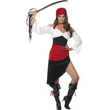 Sassy Pirate Wench Fancy Dress Costume Ladies Large - UK 16-18