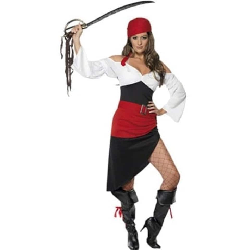 Sassy Pirate Wench Fancy Dress Costume Ladies Large - UK 16-18