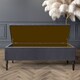 image 2 of 120cm Paris Striped Ottoman Storage Bench -Upholstered Shoes Bench with Black Turned Wooden Legs - Charcoal Naple Ottoman Bench