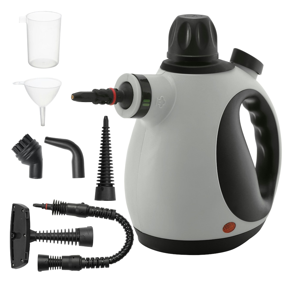 image 1 of HOMCOM Handheld Steam Cleaner Multi-purpose Steamer w/ 9 Pieces Accessory Grey