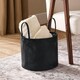 image 1 of OHS Velvet Storage Basket Home Modern Hamper Clothes Toys Organiser Fabric Bag Black