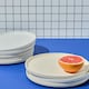 image 3 of Curateology LoHo Set of 4 Stoneware Dinner Plates 26cm - Reactive Glaze Light Grey