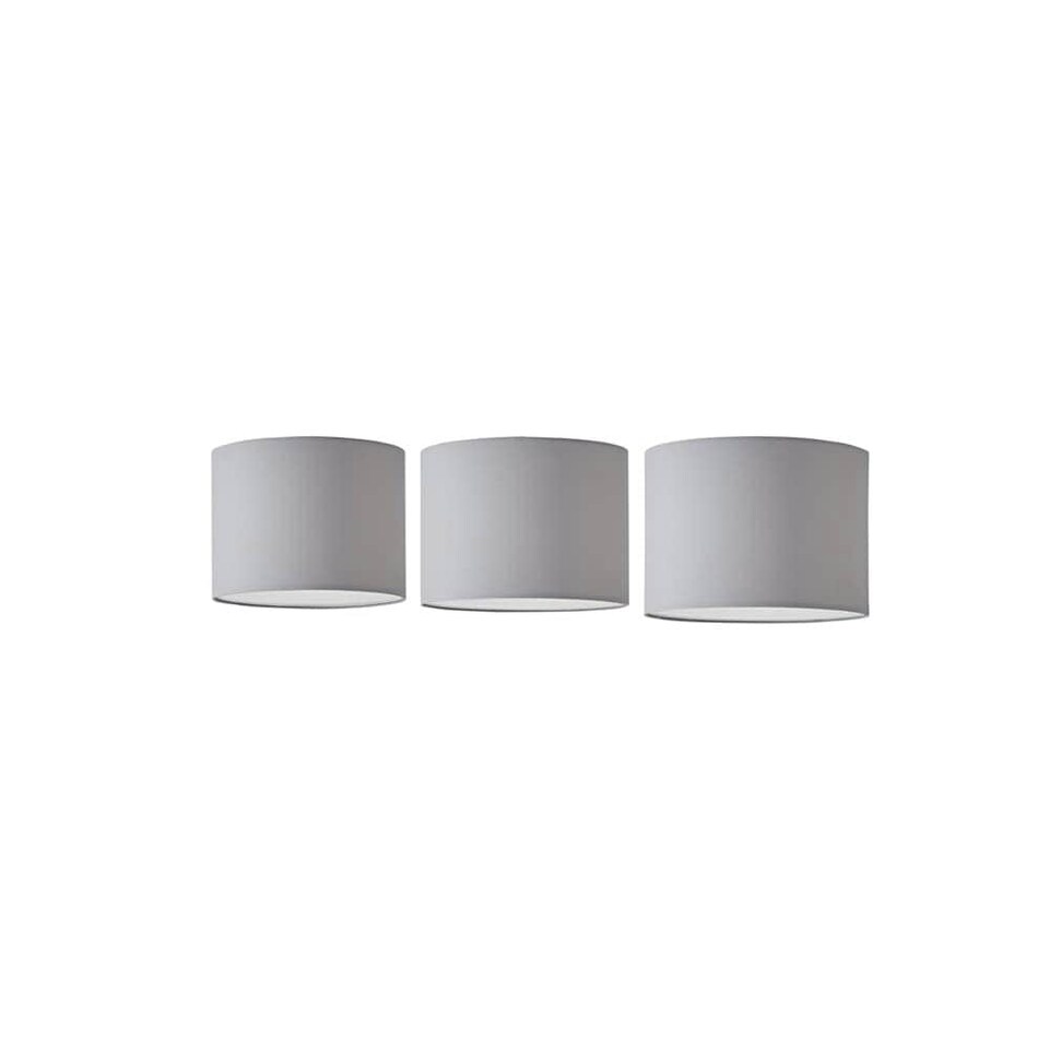 image 1 of ValueLights 3 Pack Modern Grey Drum Pendant Ceiling Light Shades With Diffusers
