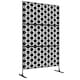 image 1 of Outsunny 6.5FT Metal Outdoor Privacy Screen Panel w/ Stand, Grid Style | Black | Black | 1