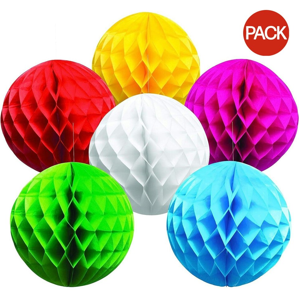 Boland Paper Honeycomb Hanging Decoration (Pack of 6) - Multicoloured - One Size