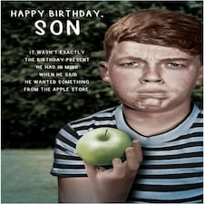 Ladies Who Lunch, Son Birthday Card, Birthday Card Son, Apple Phone Not an Apple!, Funny Birthday Card Son