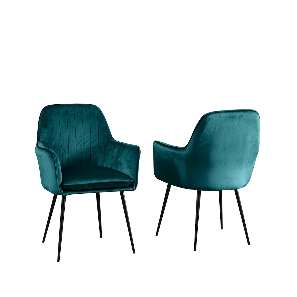 image 1 of Carrara Velvet Dining Chairs - Set of 2